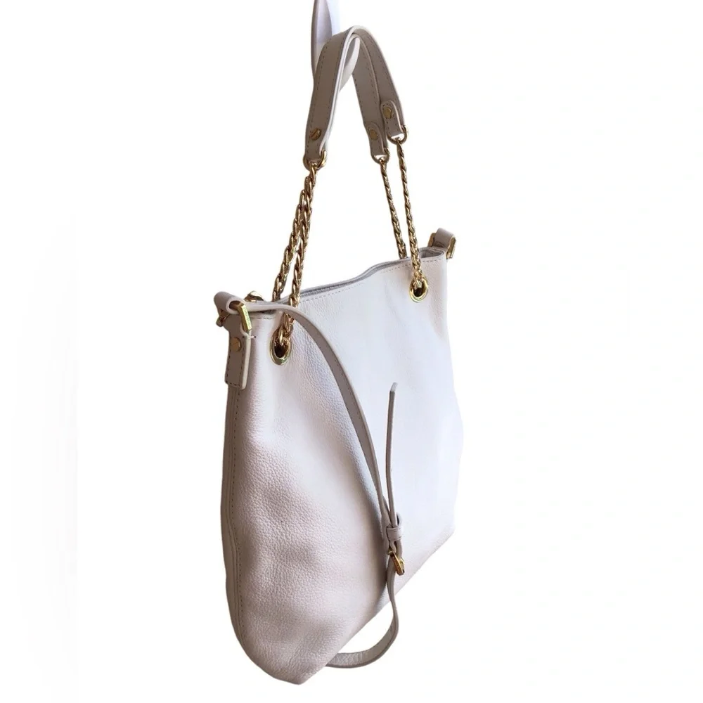 Michael Kors White Leather Jet Set Chain Shoulder Bag